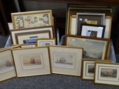 Two tubs of framed pictures including lithographic prints Condition reports provided on request by