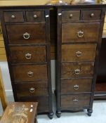 Pair of imported hardwood narrow chests Condition reports provided on request by email for this