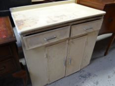 A retro metal kitchen unit (distressed) Condition reports provided on request by email for this