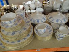 A parcel of Shelley 'Osterely' patterned tea and dinnerware including coffee pot, covered tureens
