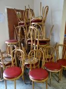Thirty-seven bent-wood vintage / retro cafe chairs by Hescot of Newmarket, England Condition reports