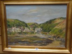 MONTAGUE LEDGER oil on canvas - Snowdonia estuary with houses, signed 41 x 58 cms Condition