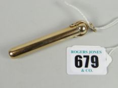 Yellow metal propelling pencil in outer case with swing loop, marked US Fountain Pen Company, New