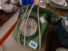 Green vintage BTQA telephone Condition reports provided on request by email for this auction