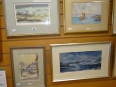 LEYTON FORBES watercolour - street scene with figures, signed, 22 x 15cms together with NORMA