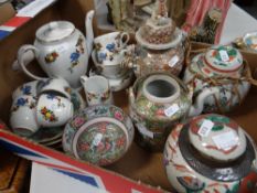 A parcel of Oriental pottery and an Astoria ware Staffordshire coffee set Condition reports provided