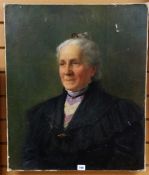 GEORGE GOODWIN KILBURNE (1839-1924) oil on canvas - half portrait of an elderly lady 67 x 56cms.