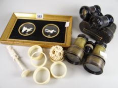 A parcel of items including French Lafayette of Paris sporting binoculars, a cased set of vintage