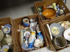 Four boxes of various mixed china and glass including Portmeirion planter Condition reports provided