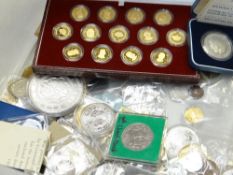 A good parcel of cased commemorative and old coinage including a Charles I coin noted, cased proof