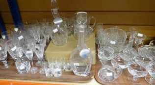 A large collection of good quality drinking glasses, some Royal Doulton, decanters, jugs ETC