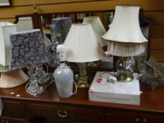 Parcel of modern table lamps & shades ETC Condition reports provided on request by email for this