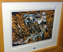 BERT ISAACS limited edition (28/100) woodcut - entitled 'Dorothea', 24 x 30cms Condition reports
