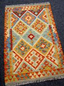 Vegetable-dye wool Chobi Kilim runner, 129 x 86cms Condition reports provided on request by email