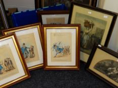 Group of assorted prints & engravings to include 'Cries of London', 'Mr G' and animals Condition