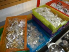 Nine plastic multicoloured drawers containing large quantity of modern retailer's fashion