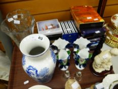 A parcel of mixed china and glass ETC including Spode Italian, cut glass trumpet vase, CDs ETC