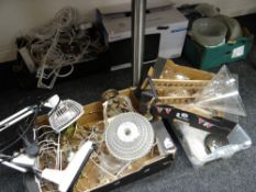 Parcel of various lighting, accessories and parts, frosted glass lamp shades ETC Condition reports
