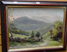 ROBERT FOWLER (1853-1926) oil on canvas - landscape, entitled 'Towards Snowdon', 39 x 54cms