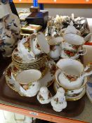 Tray of Royal Albert 'Old Country Roses' teaware ETC Condition reports provided on request by