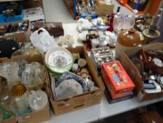 Large parcel of mixed items including china, glass, oil lamp ETC (proceeds to Wales Air Ambulance)