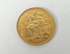 George V 1912 gold half sovereign Condition reports provided on request by email for this auction