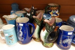 Parcel of ceramics to include glug jugs, Victorian dresser jugs and blue & white dinner ware