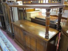 Mahogany galleried top dumb waiter