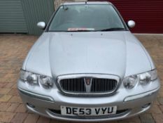 Rover 45 Impression S3 Five Door Hatchback Car, petrol, silver, 1396cc, registration number DE53