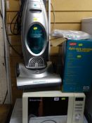 Russell Hobbs microwave oven, Morphy Richards Ultralite upright vacuum cleaner and boxed office