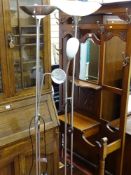 Two brushed steel finished standard lamps E/T