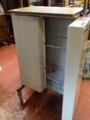 Vintage metal medical cabinet with key