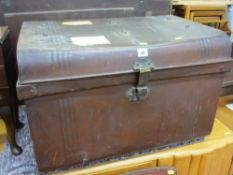 Tin travel trunk