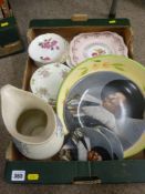 Quantity of decorative plates and a floral pattern Burleigh jug