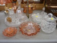 Quantity of vintage cut and other glassware