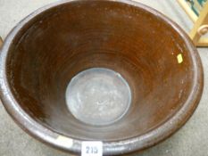 Large egg crock, diameter approximately 47 cms