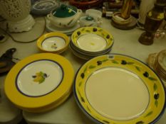 Small quantity of Denby 'Green Wheat' tableware along with a modern selection of dinner plates and