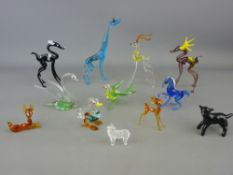 Collection of coloured glass animals