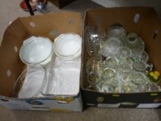 Two boxes of miscellaneous glassware