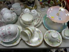 Parcel of Sutherland floral decorated teaware, Indian Tree items, lustre cakestand etc