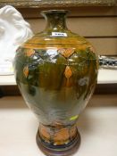 Chinese stoneware vase on stand