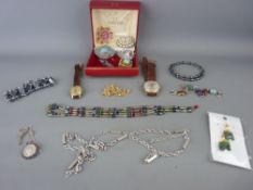 Collection of costume jewellery, an Omega lady's wristwatch, an Excalibur gent's wristwatch, both