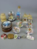 Victorian bisque cake decoration, snow globe and other collectables