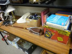 Parcel of table lamps including a square based vintage anglepoise, a slipper porcelain bed pan,