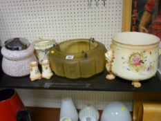 Crown Ducal china, similar blush planter, vintage lampshades etc