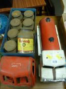 Two Triang pressed steel trucks including a Shell tanker and a milk truck containing eight Triang