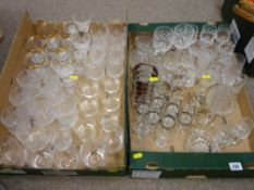 Two boxes of quality drinking and other glassware