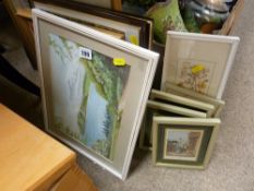 Parcel of paintings, prints etc