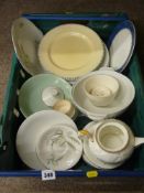 Mixed crate of pottery and porcelain tableware