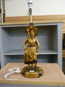 Cast metal table lamp 'The Marchioness from the Old Curiosity Shop'